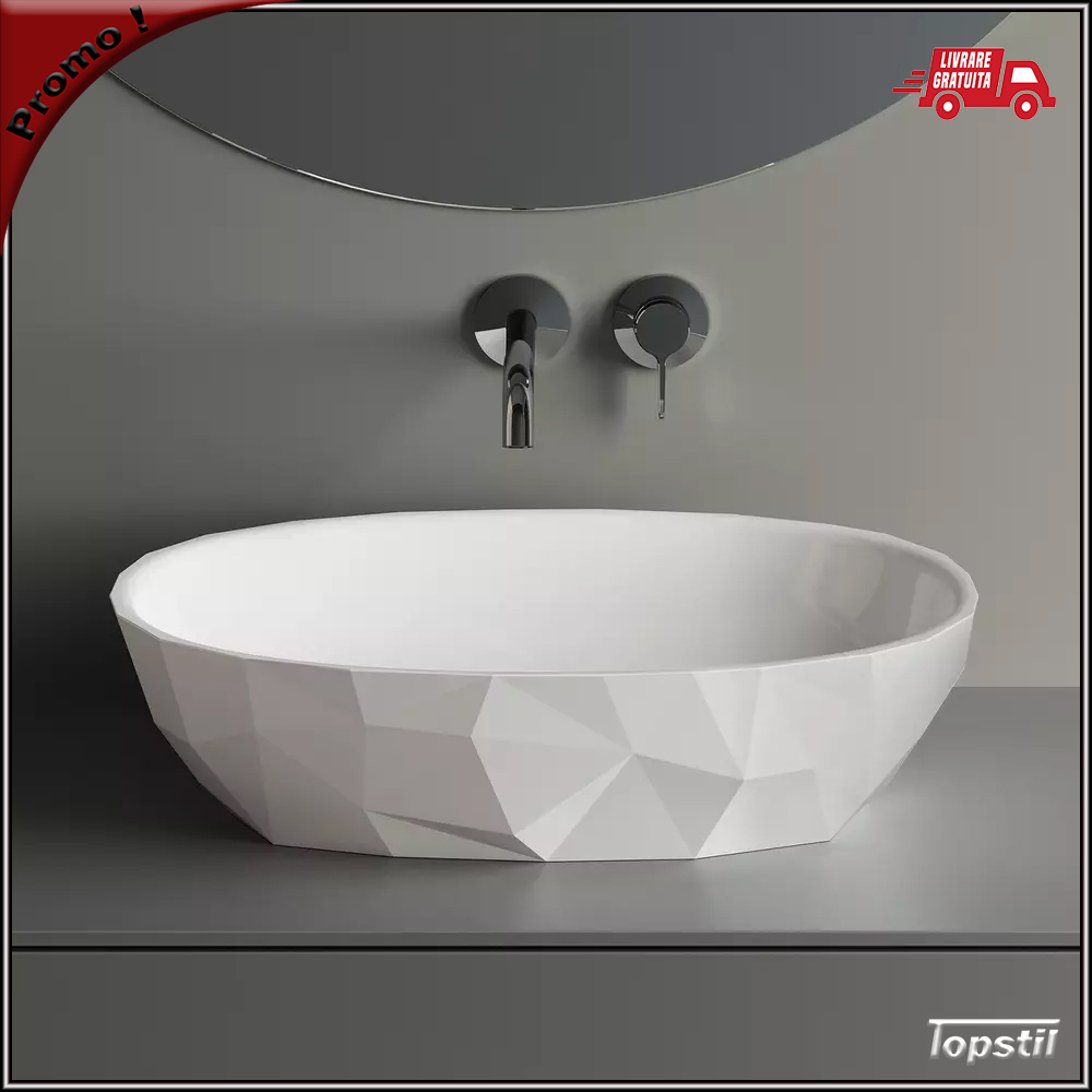 lavoar-compozit-pe-blat-Aruba Lavoar pe blat Aruba din compozit cu textura forme geometrice
