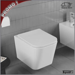 wc suspendat dreptunghiular Teo Rimfree cu capac soft-close