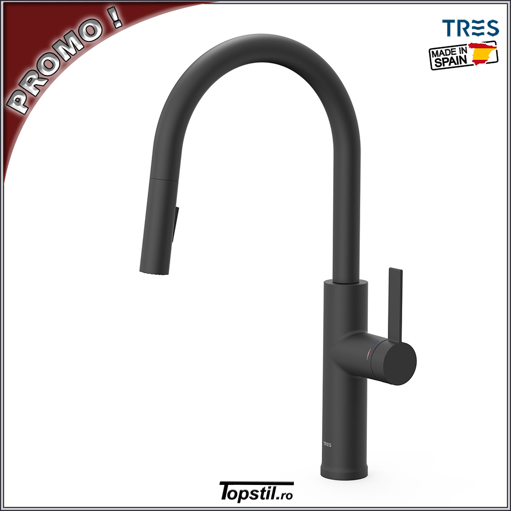 baterie-bucatarie-neagra-Project-cu-dus-extractabil-Tres-Spania