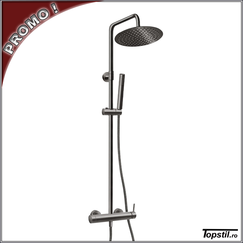 coloana-dus-rotunda-Ferro-gun-metal-gri-antracit