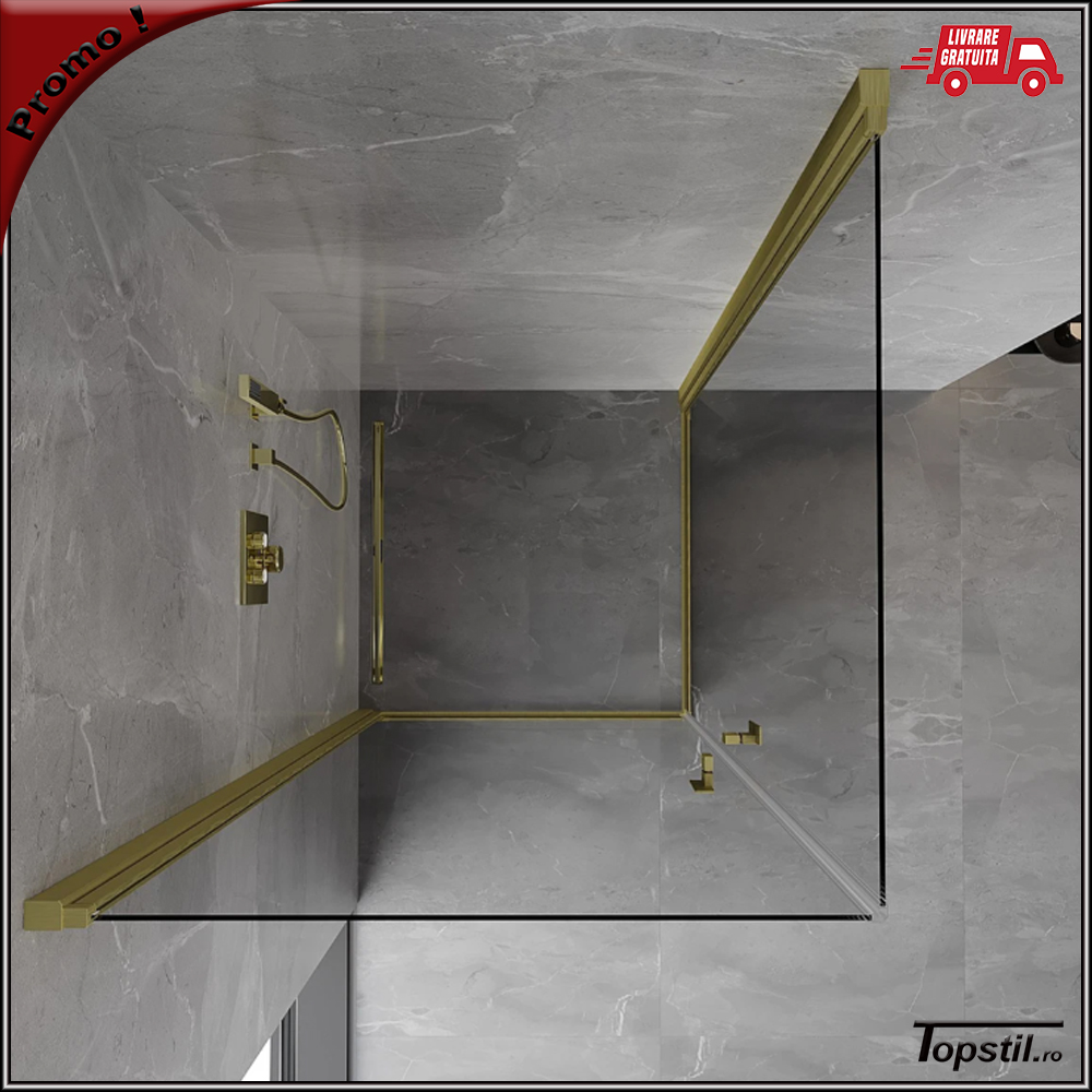 cabina-dus-Mina-90x90-cm-profile-aur-mat-periat