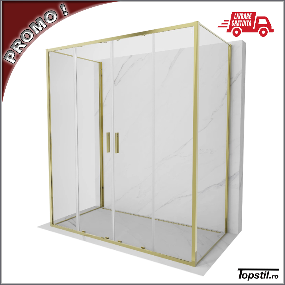 cabina-dus-Zora-XXL-trei-pereti-profile-aur