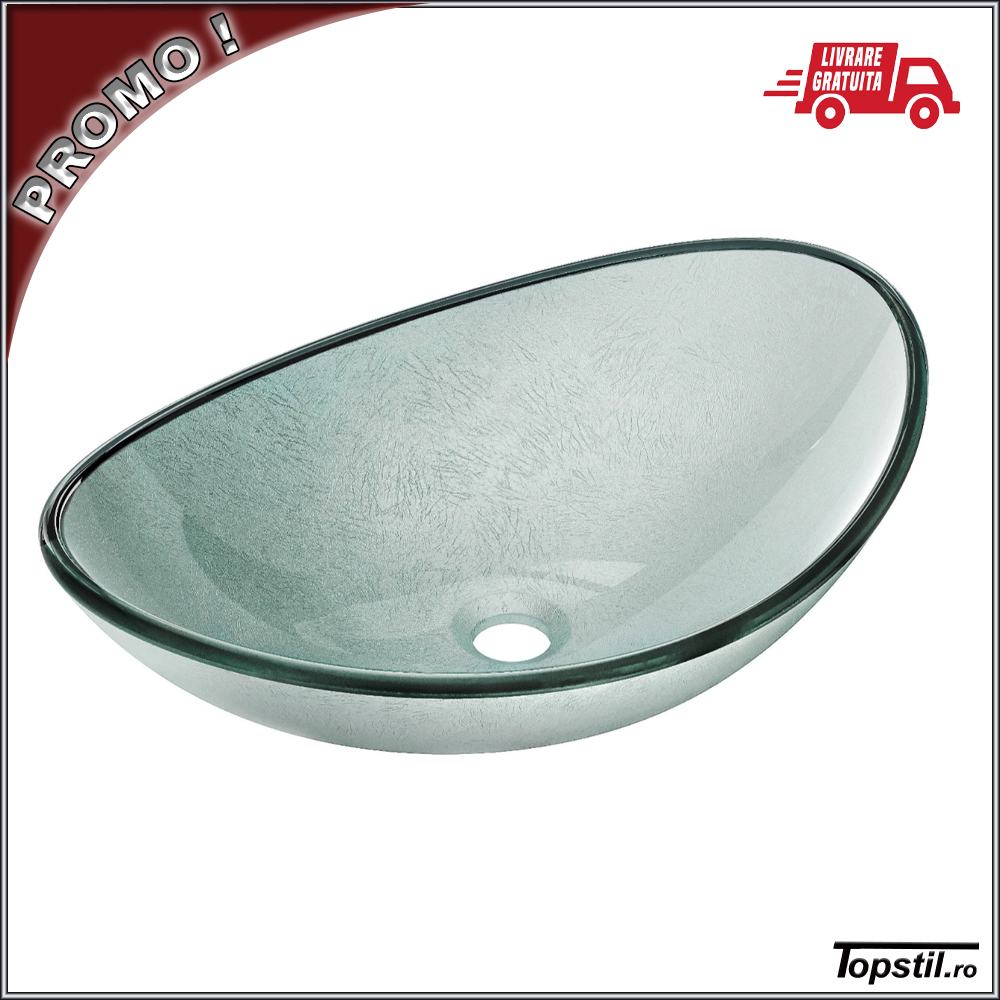 lavoar-oval-pe-blat-Sonia-din-sticla-argintie-texturata