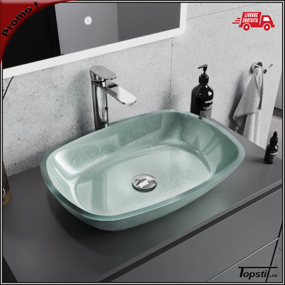 lavoar-pe-blat-Arkas-sticla-argintie-texturata-54x39-cm