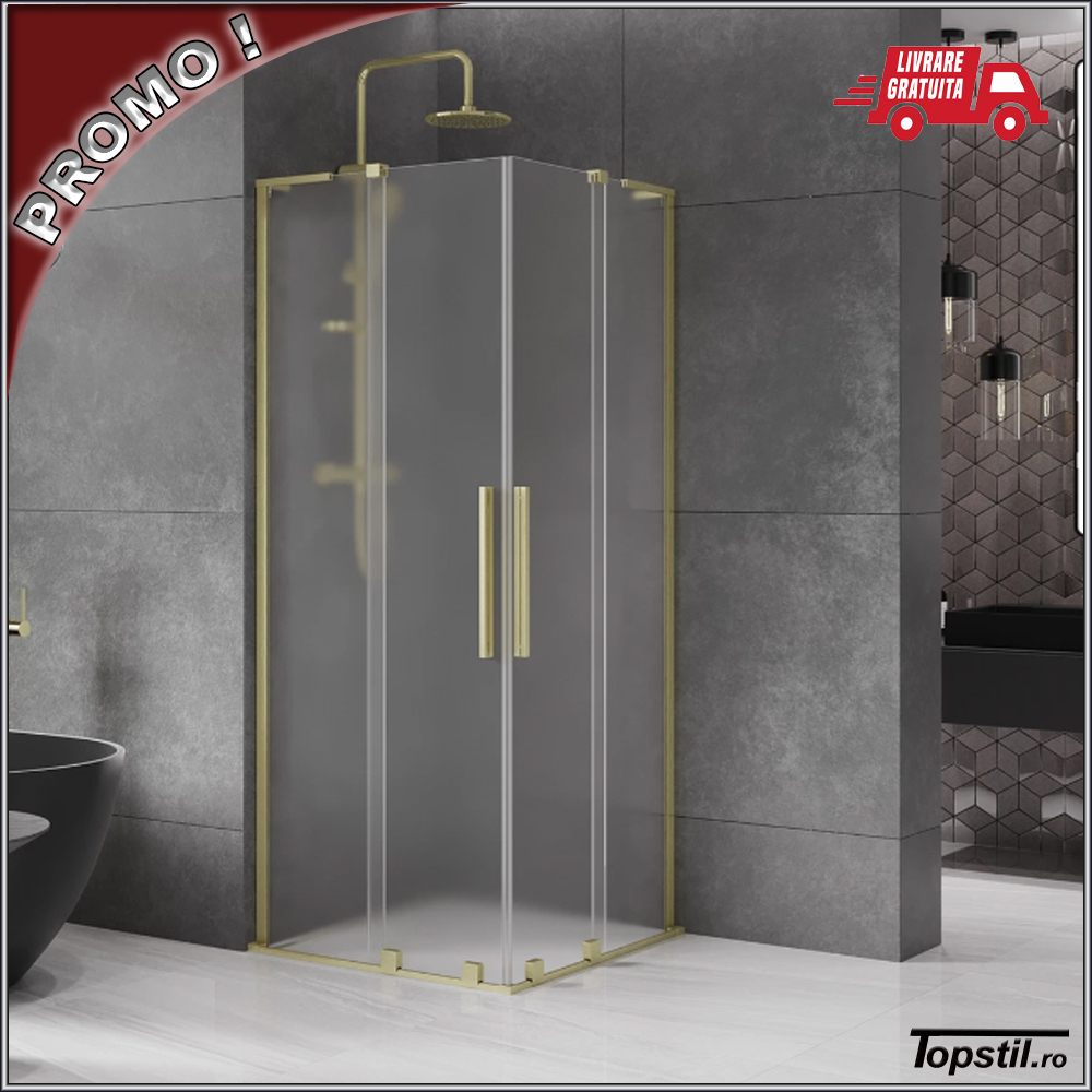 cabina-dus-Velar-profile-aur-periat-sticla-8-mm-mata Cabina dus premium Velar sticla opaca