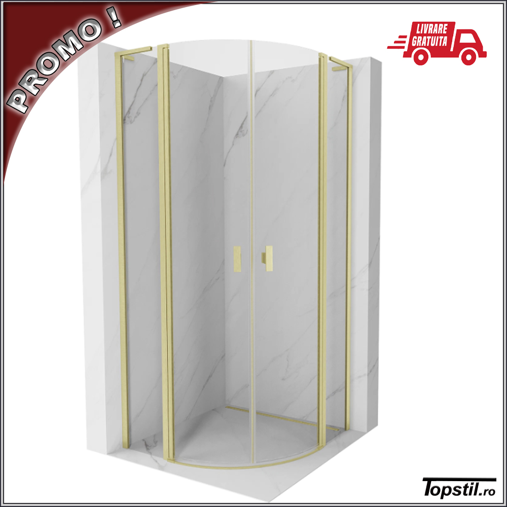 cabina-dus-semirotunda-Mist-100x100-cm-profil-auriu-periat