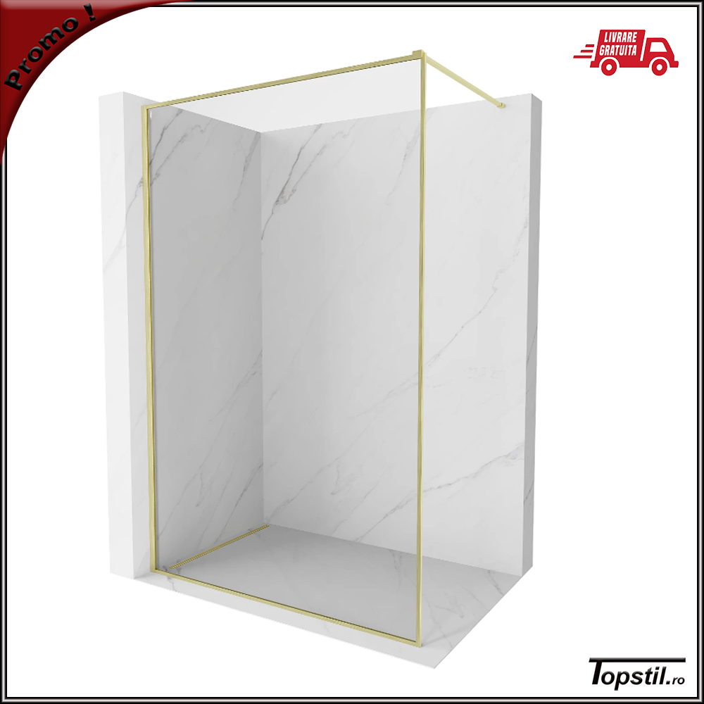 paravan-dus-Palio-cu-rama-aur-periat-sticla-10-mm Perete dus palio rama aurie mat din sticla 10 mm
