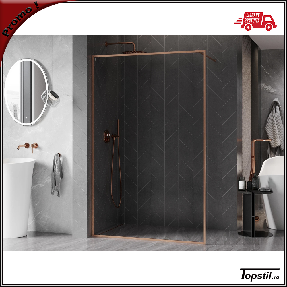 paravan-dus-sticla-10-mm-cu-rama-metalica-cupru