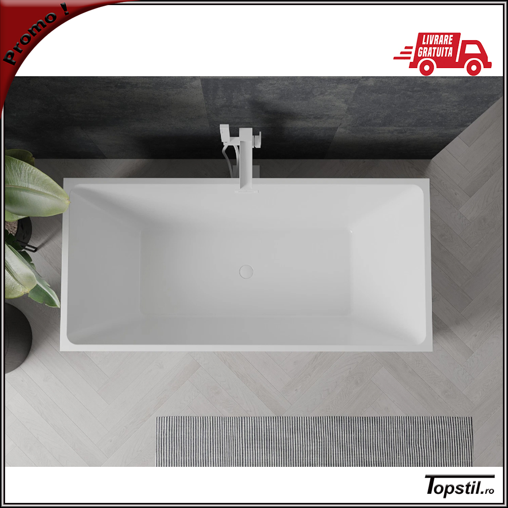 cada-baie-freestanding-Nita-170x80-cm Cada baie dreptunghiulara freestanding cu sifon alb