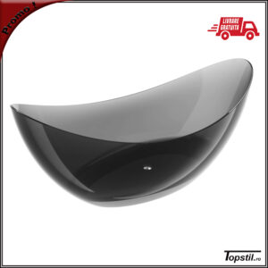 Cada baie Glass Black transparenta 180 cm neagra