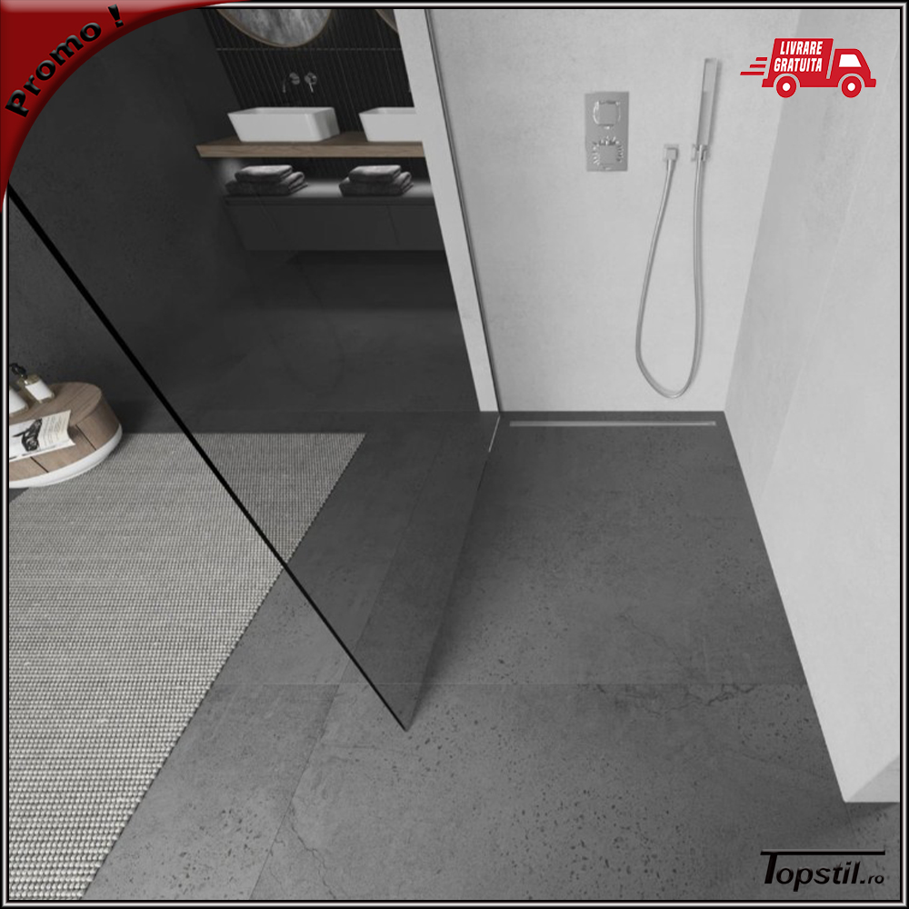 paravan-dus-sticla-transparenta-160-cm-Walkin-anticalcar Perete dus sticla 8 mm anticalcar transparenta