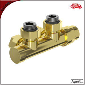 Robinet combinat Duploterm auriu lucios pentru calorifer