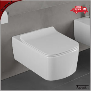 Wc suspendat York XL rimless cu capac