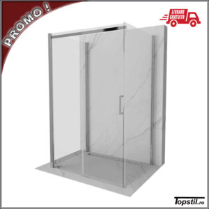 Cabina dus Omega forma U cu trei pereti 100x80 cm