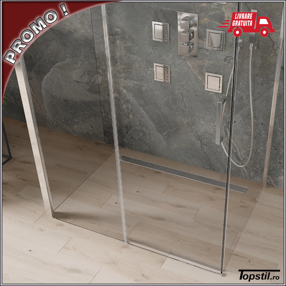 cabina-dus-Omega-trei-pereti-100x80-cm Cabina dus Omega cu trei laturi sticla 8 mm