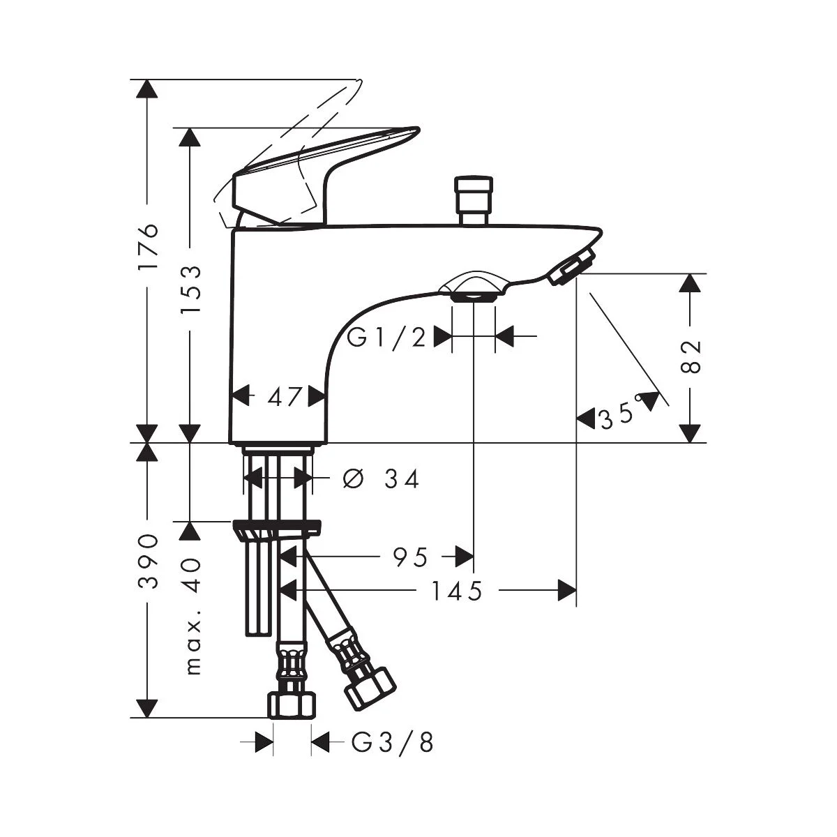 schita-baterie-pe-cada-Logis schita baterie pe cada Hansgrohe