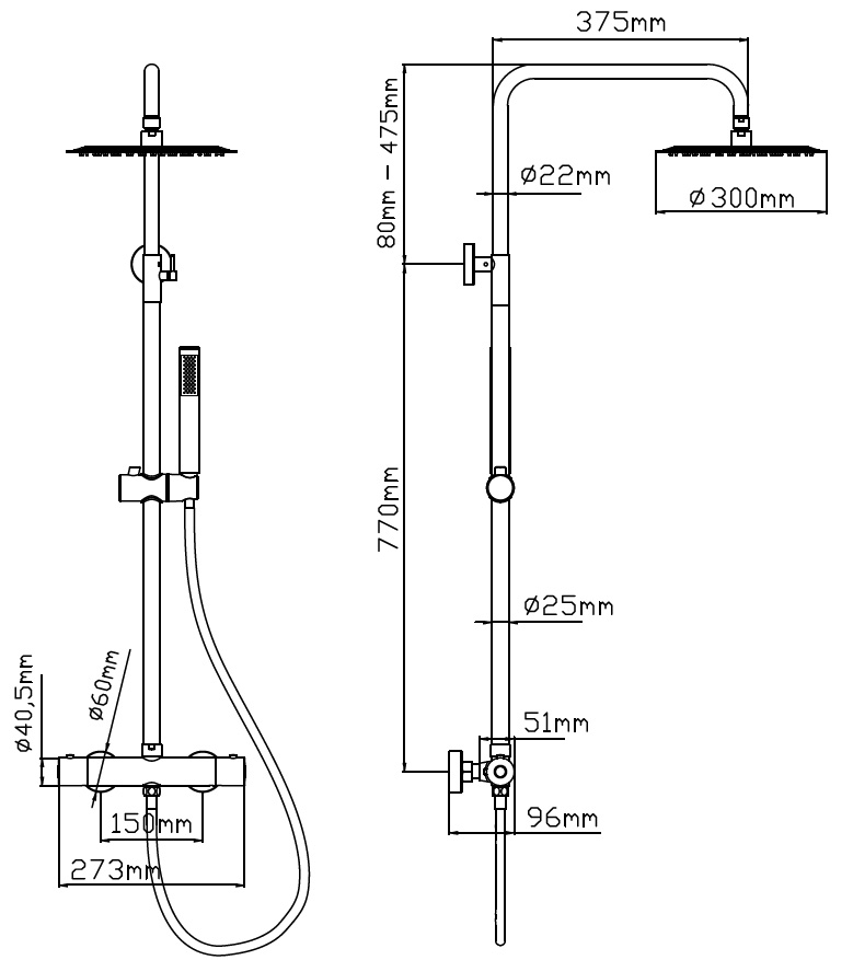 schita-tehnica-coloana-dus-cu-termostat-aur-mat schita tehnica coloana dus Artemois cu termostat