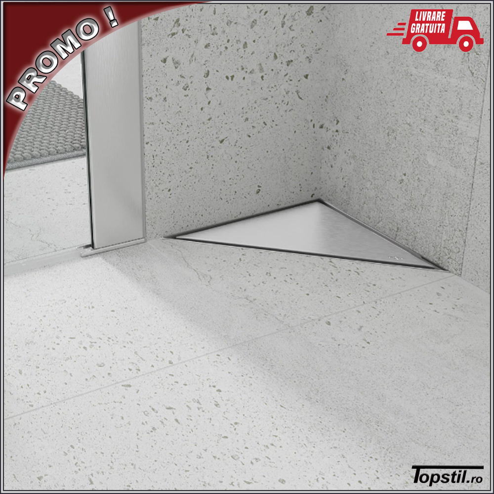 sifon-cabina-dus-pe-colt-faiantabil-inox-Flat Sifon cabina dus Flat placabil de colt