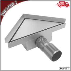 Sifon cabina dus placabil Flat din inox cu montaj pe colt
